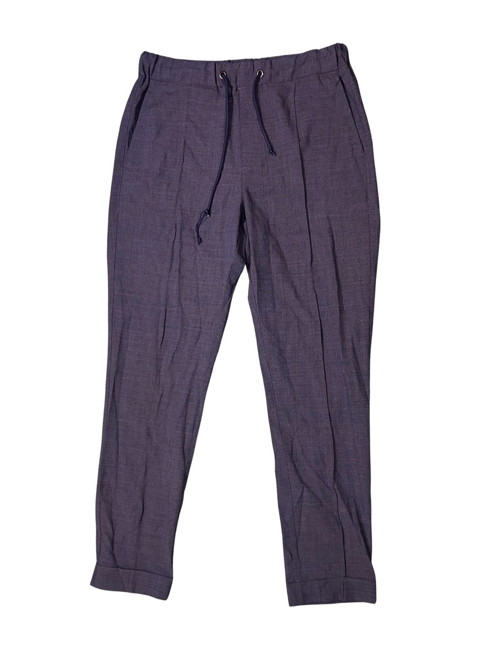 Rhone Gray Navy Blue Plaid Pleated Casual Drawstring Lounge Pants NWOT M / 32